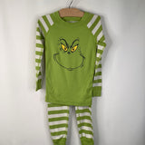 Size 5 (110): Hanna Andersson Green Striped The Grinch 2pc PJs