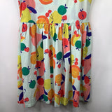 Size 14: Tea Blue Colorful Fruit Short Sleeve Dress