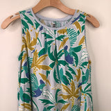 Size 14: Tea Blue Green Palm Trees Tank Dress