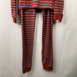 Size 12 (150): Hanna Andersson Orange Blue Striped 2pc PJs