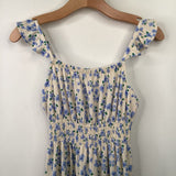 Size 11-12: Zara Creme/Blue Floral Tank Dress