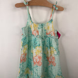 Size 5: Janie and Jack Blue/Orange Tropical Flowers Tank Dress