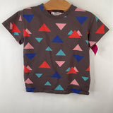 Size 5: Throwing Tiny Fits Grey Pink/Blue Triangles T-Shirt/Shorts 2pc Set
