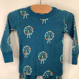 Size 18m (80): Hanna Andersson Teal Ferris Wheel 2pc PJs
