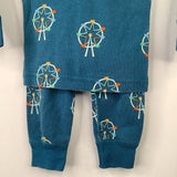 Size 18m (80): Hanna Andersson Teal Ferris Wheel 2pc PJs