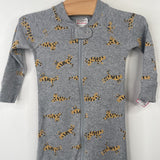 Size 12-18m (75): Hanna Andersson Grey/Orange Tiger Print 1pc PJs