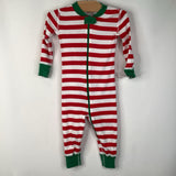 Size 18-24m (80): Hanna Andersson Green/Red/White Striped 1pc PJs