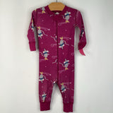 Size 6-12m (70): Hanna Andersson Purple Ice Skating Mouse 1pc PJs