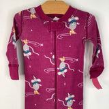 Size 6-12m (70): Hanna Andersson Purple Ice Skating Mouse 1pc PJs