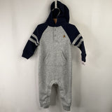 Size 6-12m: Gap Blue Grey Cozy Hooded Romper