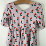 Size 5 (110): Hanna Andersson Purple Red Floral Short Sleeve Dress
