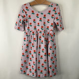 Size 5 (110): Hanna Andersson Purple Red Floral Short Sleeve Dress