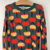 Size 10 (140): Hanna Andersson Grey/Red/Orange Caramel Apple 2pc PJs
