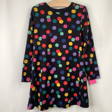 Size 6-7 (120): Hanna Andersson Black/Multi Polka Dots Long Sleeve Dress