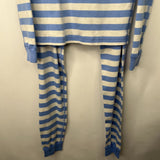 Size 12 (150): Hanna Andersson White/Blue Striped 2pc PJs