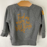 Size 6-12m (70): Hanna Andersson Grey Where The Wild Things Are Sweatshirt REDUCED