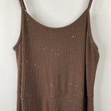 Size L: Brown Sparkly Tank Romper