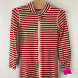 Size 6-12m: Hanna Andersson Red/White Striped 1pc Zip Up Pjs