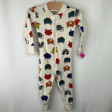 Size 18-24m (80): Hanna Andersson White/Multi Animals Zip Up 1pc PJs
