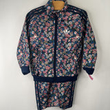 Size 9m: Adidas Navy/Multi Floral Zip Up Sweater/Sweatpants 2pc Tracksuit