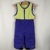 Size 18-24m: Columbia Green/Purple Fleece Upper Snow Bib
