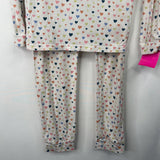 Size 6: Magnetic Me White/Multi Hearts 2pc PJs