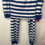 Size 8 (130): Hanna Andersson Navy/White Striped Superman 2pc PJs