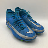 Size 3Y: Nike Blue/Silver Lacrosse Cleats