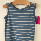 Size 3-6m (60): Hanna Andersson Blue Grey Striped Tank Romper