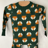Size 2 (85): Hanna Andersson Green Fox Print 2pc PJs