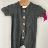 Size 3-6m: Mebie Baby Grey Short Sleeve Romper