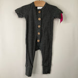 Size 3-6m: Mebie Baby Grey Short Sleeve Romper