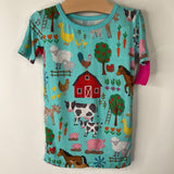 Size 2: Little Sleepies Blue Farm Animals 2pc Shorty PJs