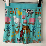 Size 2: Little Sleepies Blue Farm Animals 2pc Shorty PJs