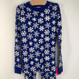 Size 10 (140): Hanna Andersson Blue White Snowflakes 2pc PJs
