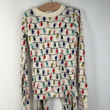 Size 10 (140): Hanna Andersson Blue White Snowflakes 2pc PJs