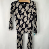 Size 6: Tea Black/White Ghosts 2pc PJs