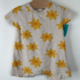 Size 6m: Tiny Cottons Creme Yellow Floral Shorty Romper