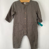 Size 3-6m: Quincy Mae Brown Grey Checkered Romper