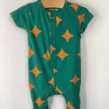 Size 3m: Tiny Cottons Green Yellow Stars Short Sleeve Romper