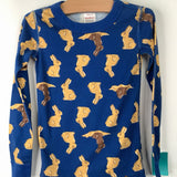 Size 5 (110): Hanna Andersson Blue Chocolate Bunny Print 2pc PJs