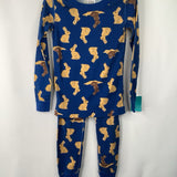 Size 5 (110): Hanna Andersson Blue Chocolate Bunny Print 2pc PJs