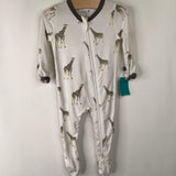 Size 0-3m: Kyte White/Grey Giraffe 1pc Footy PJs