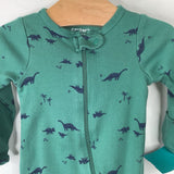 Size NB: Carters Green/Blue Dinosaur 1pc Footy PJs