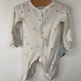 Size NB: Carters White/Yellow Chicken 1pc Footy PJs