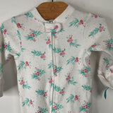 Size 3-6m: Rabbit + Bear White/Pink Berry 1pc Footy PJs
