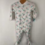 Size 3-6m: Rabbit + Bear White/Pink Berry 1pc Footy PJs