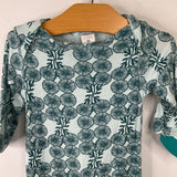 Size 0-3m: Kate Quinn Blue Flower 1pc Footy PJs