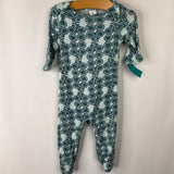 Size 0-3m: Kate Quinn Blue Flower 1pc Footy PJs