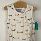 Size NB-9m: Coccoli White Colorful Dog Print Sleepsack